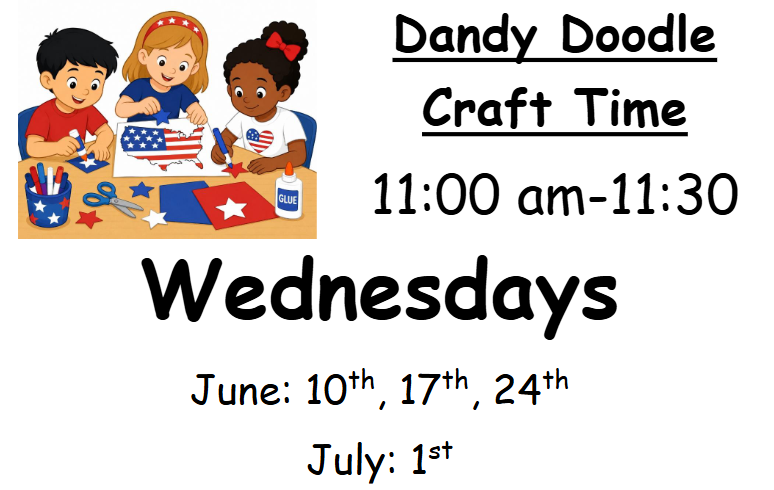 childrens dandy doodle craft June 10-17-24 and July 1-2026 at SMCPL