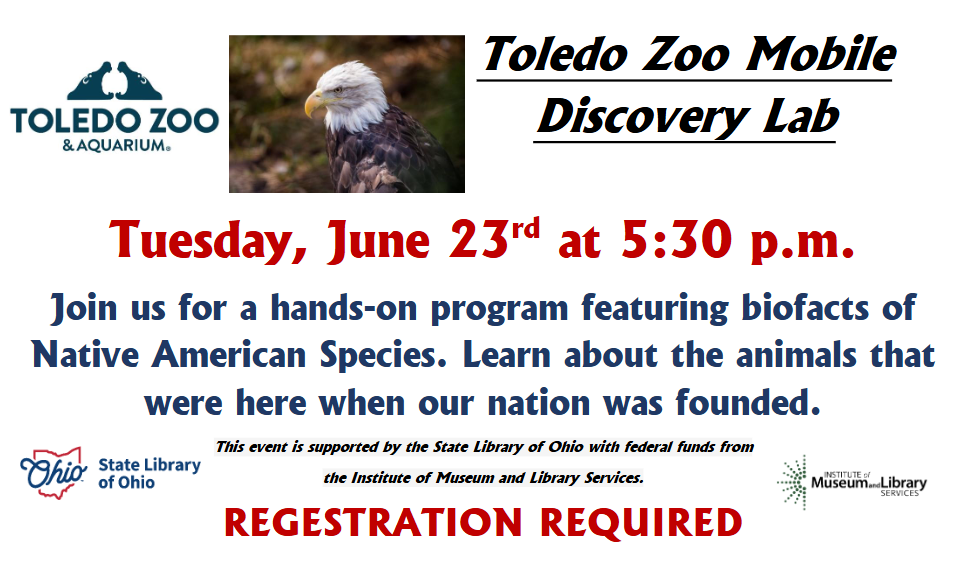 Toledo Zoo Discovery Lab June 23-2026 at SMCPL