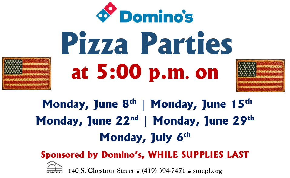youth pizza party Dominos donation Summer Reading June 2026 at SMCPL